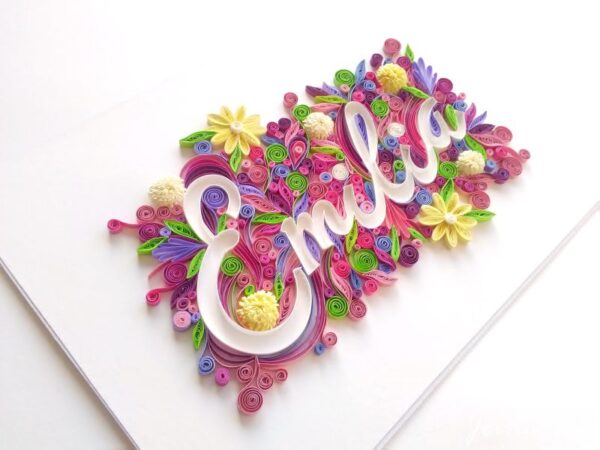 Custom Quilling Name Art